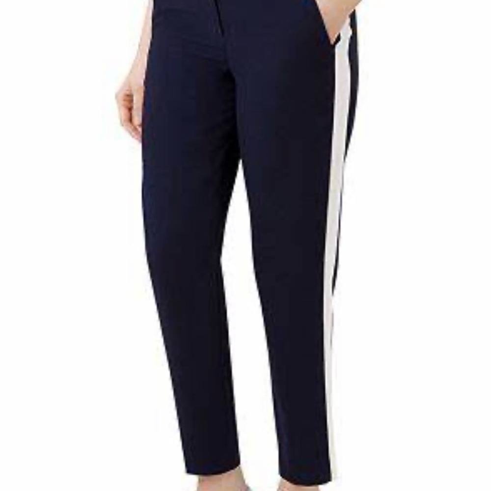 Hobbs London  Navy Blue Pants with White Stripe